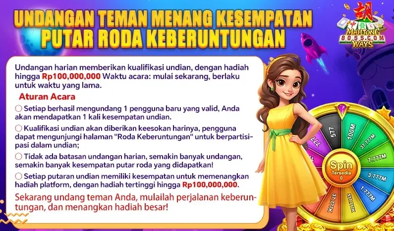 Undangan Teman Menang Kesempatan Putar Roda Keberuntungan